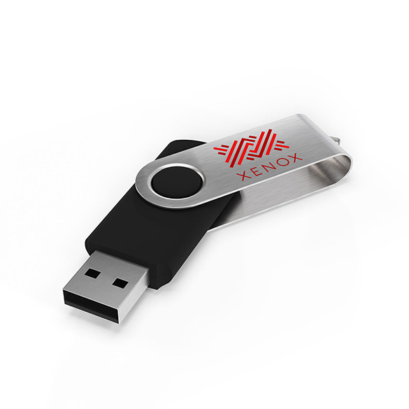 USB Twister - La chiavetta USB Twister dispone di una clip metallica che ruota a 360°.
